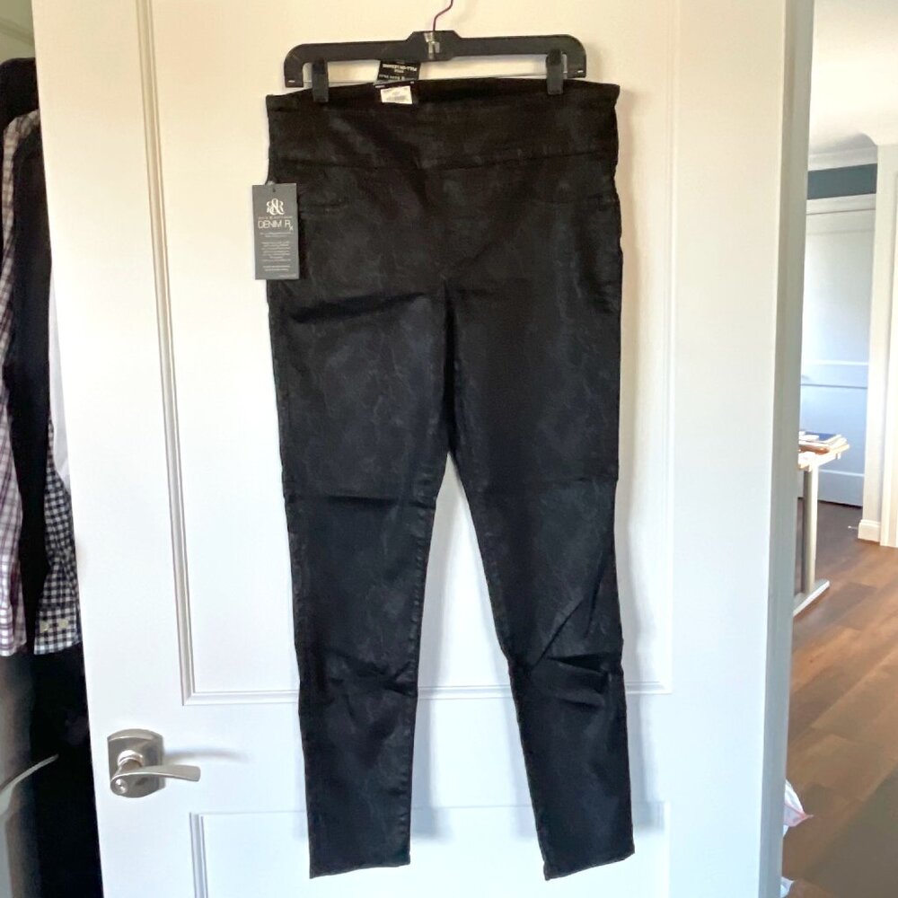 Rock & Republic Denim Rx - Black Coated Denim Leggings (size 12M) - NWT